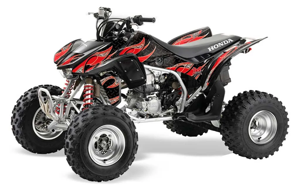 Honda TRX 450R ATV Graphic Kit - 2004-2016 Tribal Flames Red
