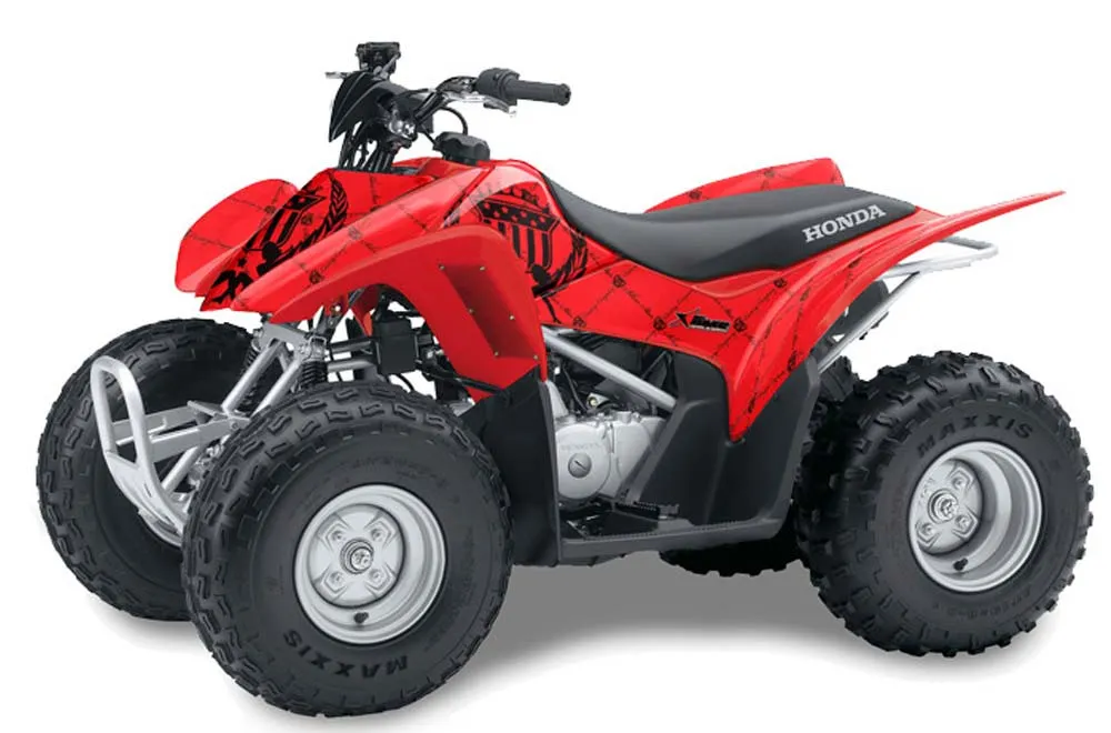 Honda TRX 90 ATV Graphic Kit - 2006-2019 Silver Star - Reloaded Black