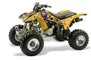Honda TRX 400EX ATV Graphic Kit - 1999-2007 Ed Hardy - Love Kills Yellow