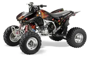 Honda TRX 450R ATV Graphic Kit - 2004-2016 Ed Hardy - Pirates Red