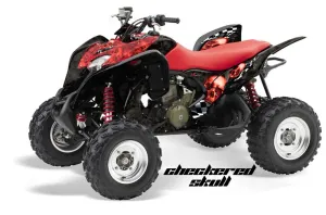 Honda TRX 700 XX ATV Graphic Kit - 2008-2015 Checkered Skull Red