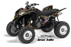 Honda TRX 700 XX ATV Graphic Kit - 2008-2015 Ed Hardy - Love Kills Black