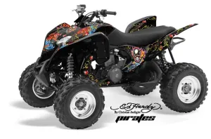 Honda TRX 700 XX ATV Graphic Kit - 2008-2015 Ed Hardy - Pirates Black
