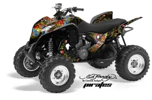 Honda TRX 700 XX ATV Graphic Kit - 2008-2015 Ed Hardy - Pirates Yellow