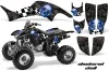 Honda TRX 400EX ATV Graphic Kit - 1999-2007 Checkered Skulls Blue