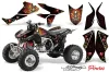 Honda TRX 450R ATV Graphic Kit - 2004-2016 Ed Hardy - Pirates Red