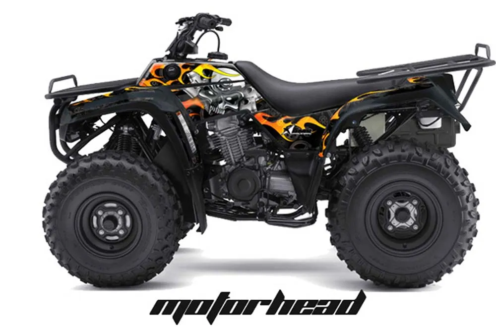 Kawasaki Bayou 220 / 250 / 300 ATV Graphic Kit - All Years Motorhead Black