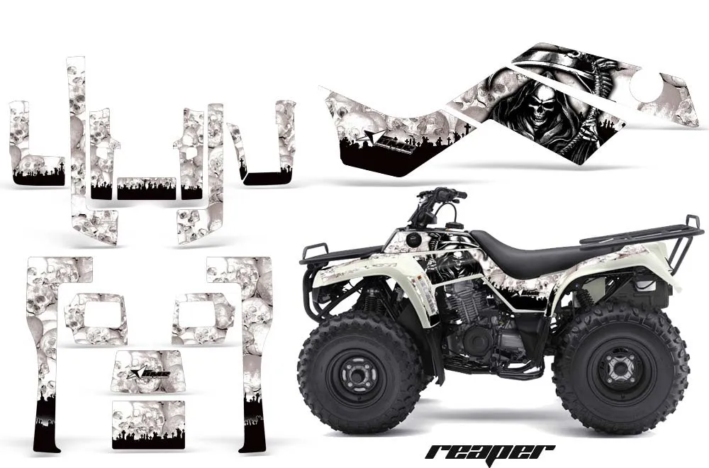 Kawasaki Bayou 220 / 250 / 300 ATV Graphic Kit - All Years Reaper White