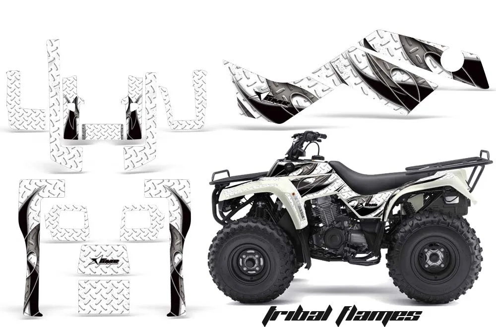 Kawasaki Bayou 220 / 250 / 300 ATV Graphic Kit - All Years Tribal Flames Black