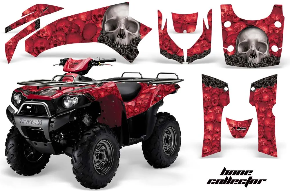Kawasaki Brute Force 650i 4x4 ATV Graphic Kit - 2004-2012 Bone Collector Red