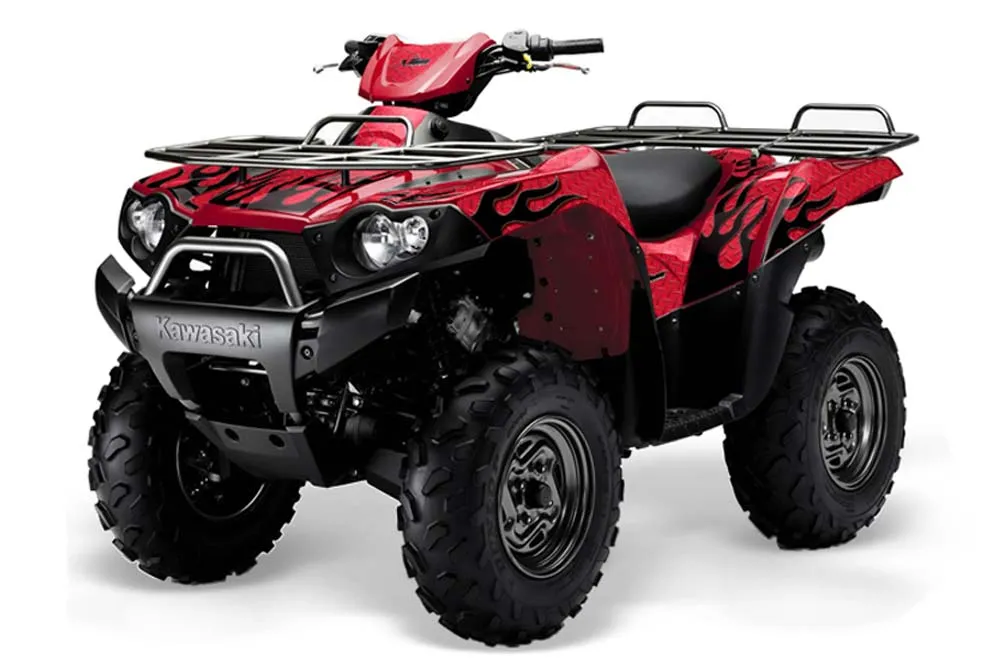 Kawasaki Brute Force 650i 4x4 ATV Graphic Kit - 2004-2012 Diamond Flames Black