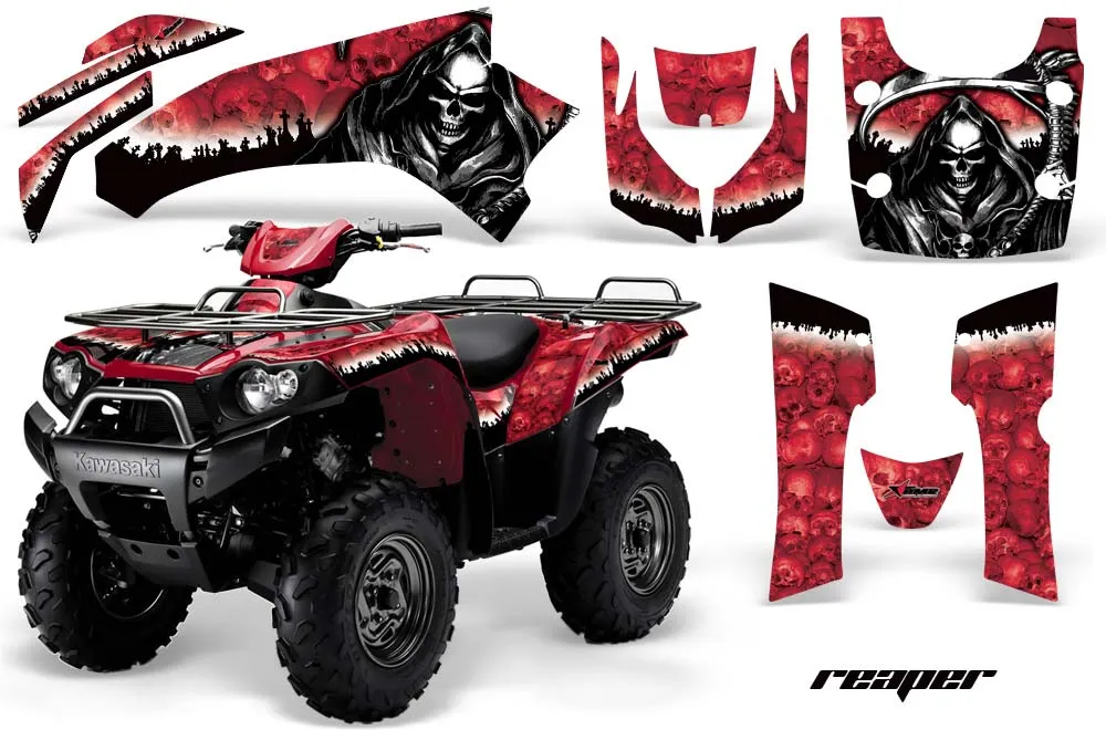 Kawasaki Brute Force 650i 4x4 ATV Graphic Kit - 2004-2012 Reaper Red