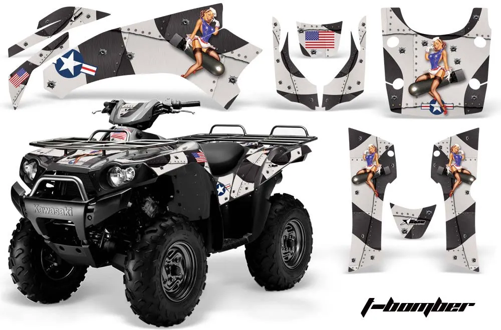 Kawasaki Brute Force 650i 4x4 ATV Graphic Kit - 2004-2012 T Bomber Black