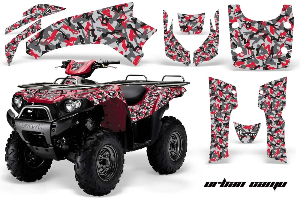 Kawasaki Brute Force 650i 4x4 ATV Graphic Kit - 2004-2012 Urban Camo Red