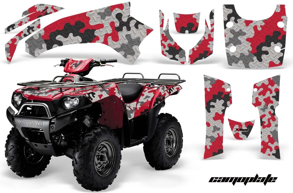 Kawasaki Brute Force 750 / 750i ATV Graphic Kit - 2005-2011 Camoplate Red
