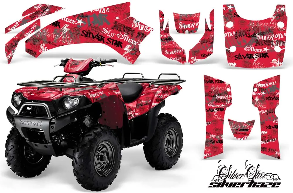 Kawasaki Brute Force 750 / 750i ATV Graphic Kit - 2005-2011 Silver Star - Silverhaze Black