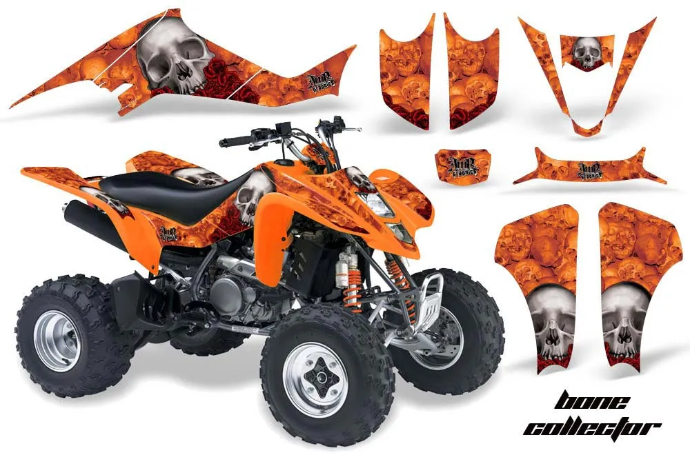 Kawasaki KFX 400 ATV Graphic Kit - 2003-2008 Bone Collector Orange