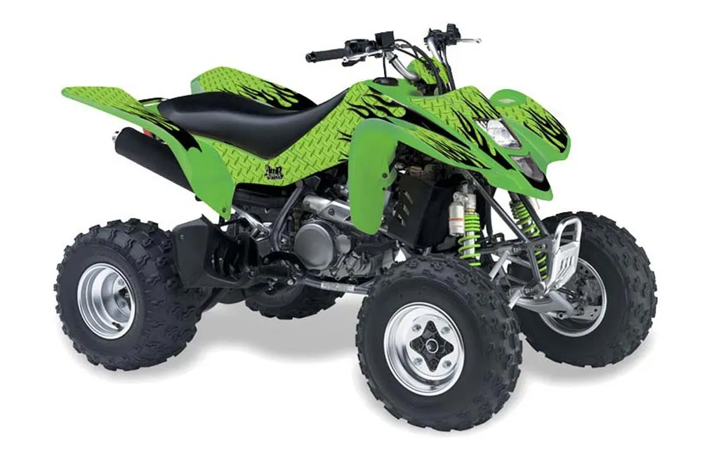 Kawasaki KFX 400 ATV Graphic Kit - 2003-2008 Diamon Flames Green