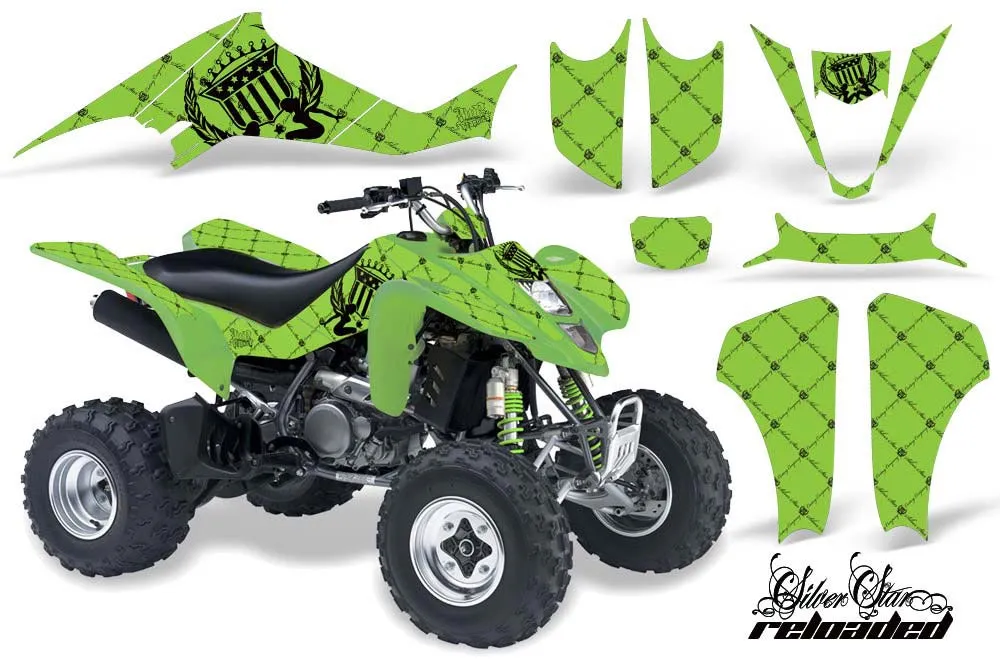 Kawasaki KFX 400 ATV Graphic Kit - 2003-2008 Silver Star - Reloaded Black