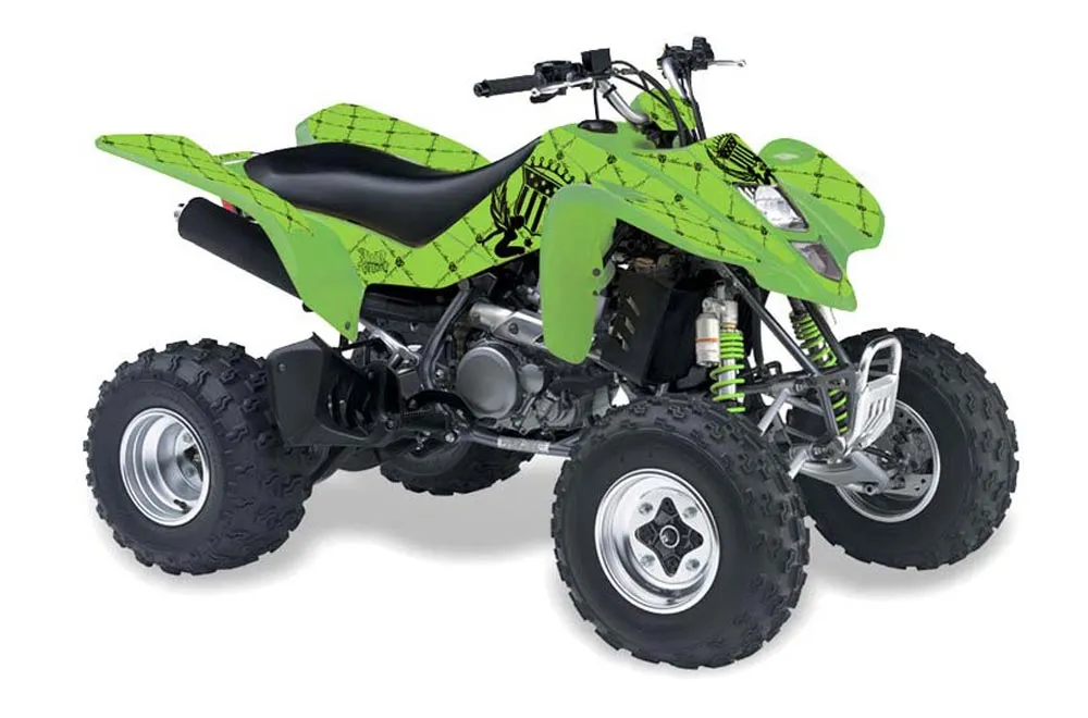 Kawasaki KFX 400 ATV Graphic Kit - 2003-2008 Silver Star - Reloaded Black