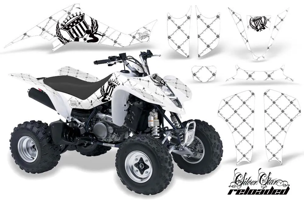Kawasaki KFX 400 ATV Graphic Kit - 2003-2008 Silver Star - Reloaded White