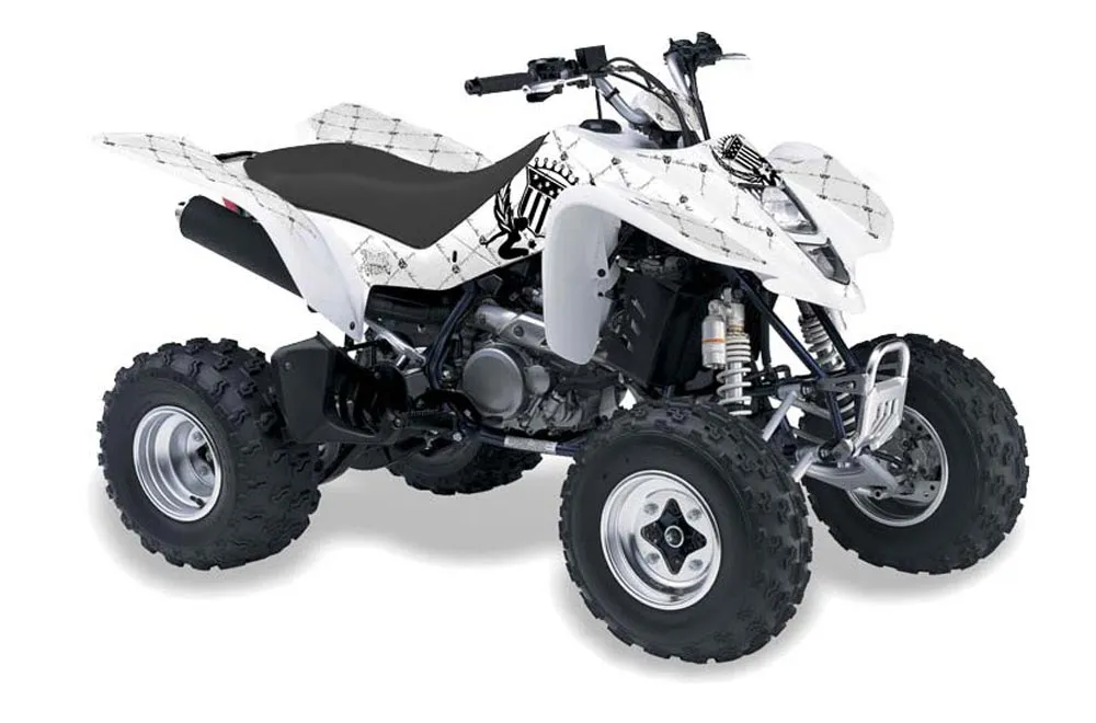 Kawasaki KFX 400 ATV Graphic Kit - 2003-2008 Silver Star - Reloaded White