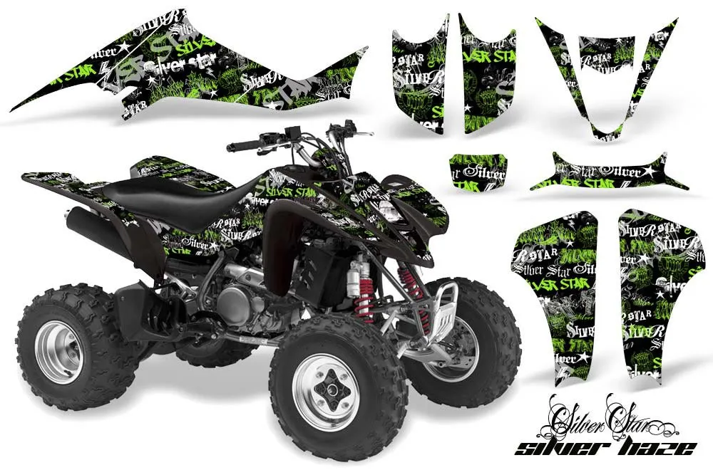 Kawasaki KFX 400 ATV Graphic Kit - 2003-2008 Silver Star - Silver Haze Black