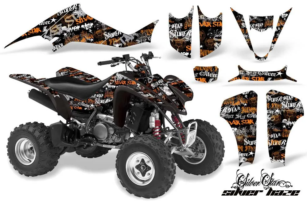 Kawasaki KFX 400 ATV Graphic Kit - 2003-2008 Silver Star - Silver Haze Black