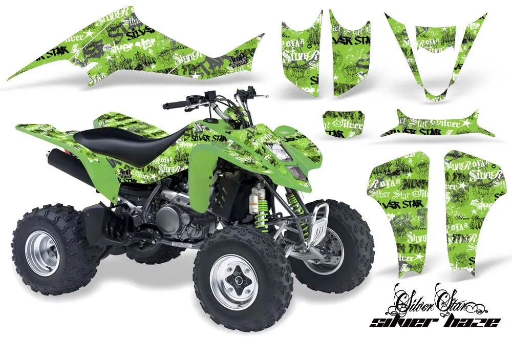 Kawasaki KFX 400 ATV Graphic Kit - 2003-2008 Silver Star - Silver Haze Green