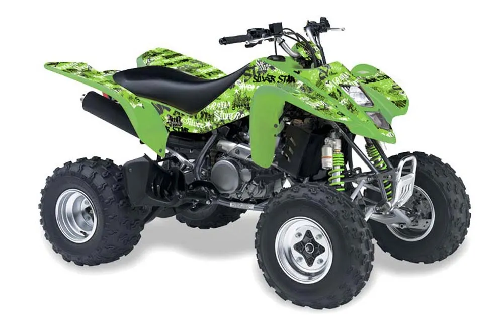 Kawasaki KFX 400 ATV Graphic Kit - 2003-2008 Silver Star - Silver Haze Green