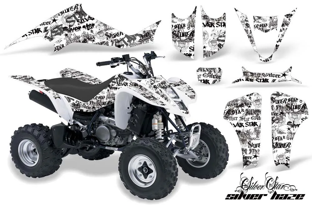 Kawasaki KFX 400 ATV Graphic Kit - 2003-2008 Silver Star - Silver Haze White