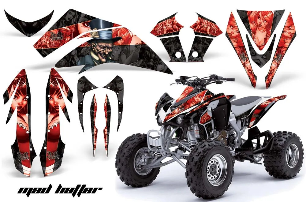Kawasaki KFX 450 ATV Graphic Kit - 2008-2015 Mad Hatter Red
