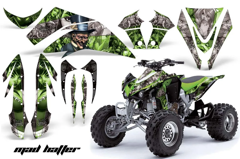 Kawasaki KFX 450 ATV Graphic Kit - 2008-2015 Mad Hatter Silver
