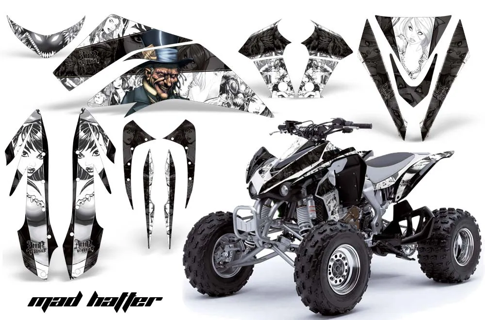 Kawasaki KFX 450 ATV Graphic Kit - 2008-2015 Mad Hatter White