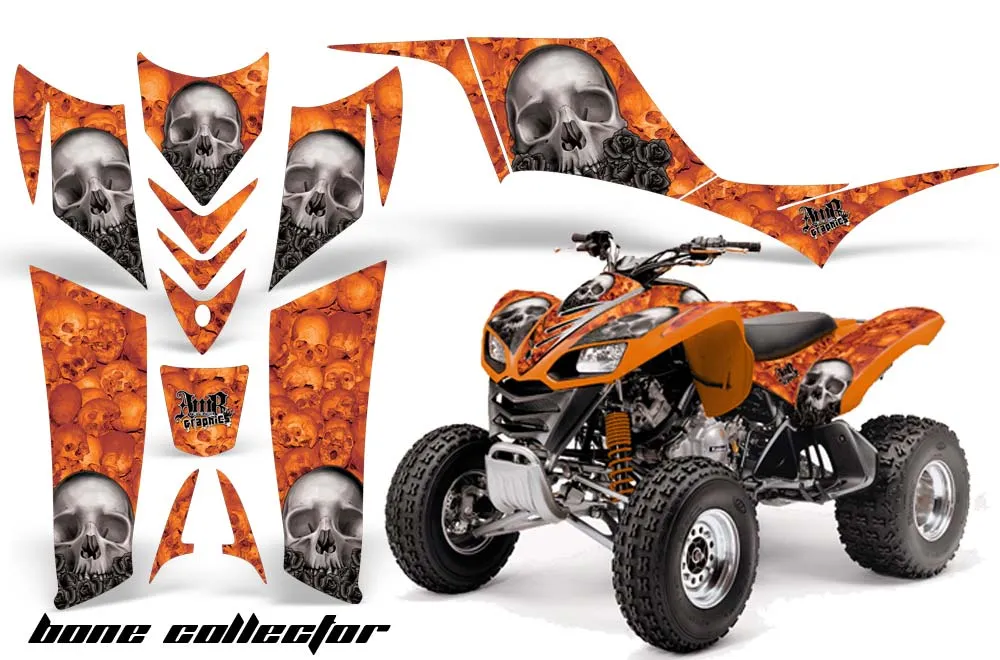 Kawasaki KFX 700 ATV Graphic Kit - 2004-2009 Bone Collector Orange