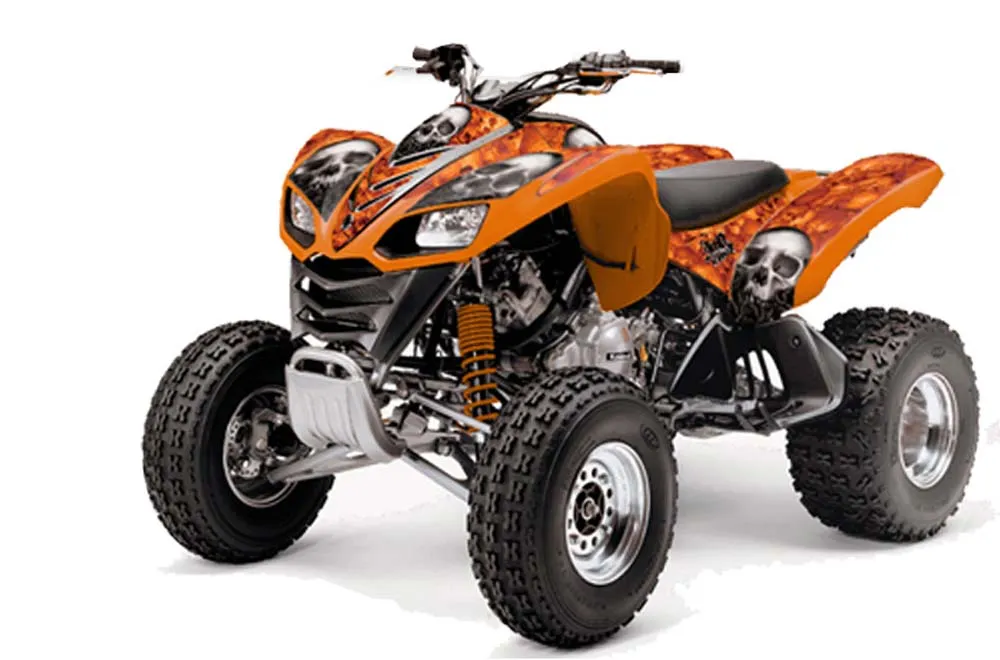 Kawasaki KFX 700 ATV Graphic Kit - 2004-2009 Bone Collector Orange