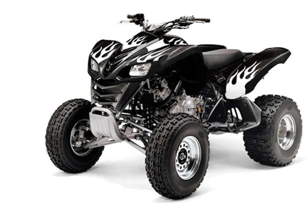 Kawasaki KFX 700 ATV Graphic Kit - 2004-2009 Diamond Flames White