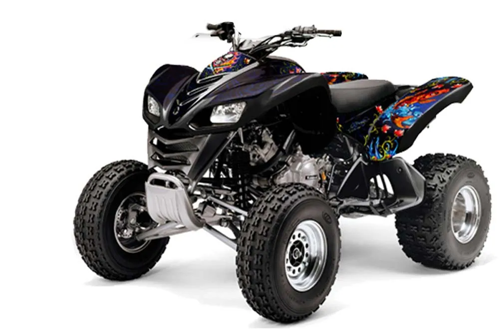 Kawasaki KFX 700 ATV Graphic Kit - 2004-2009 Ed Hardy - Pirates Blue