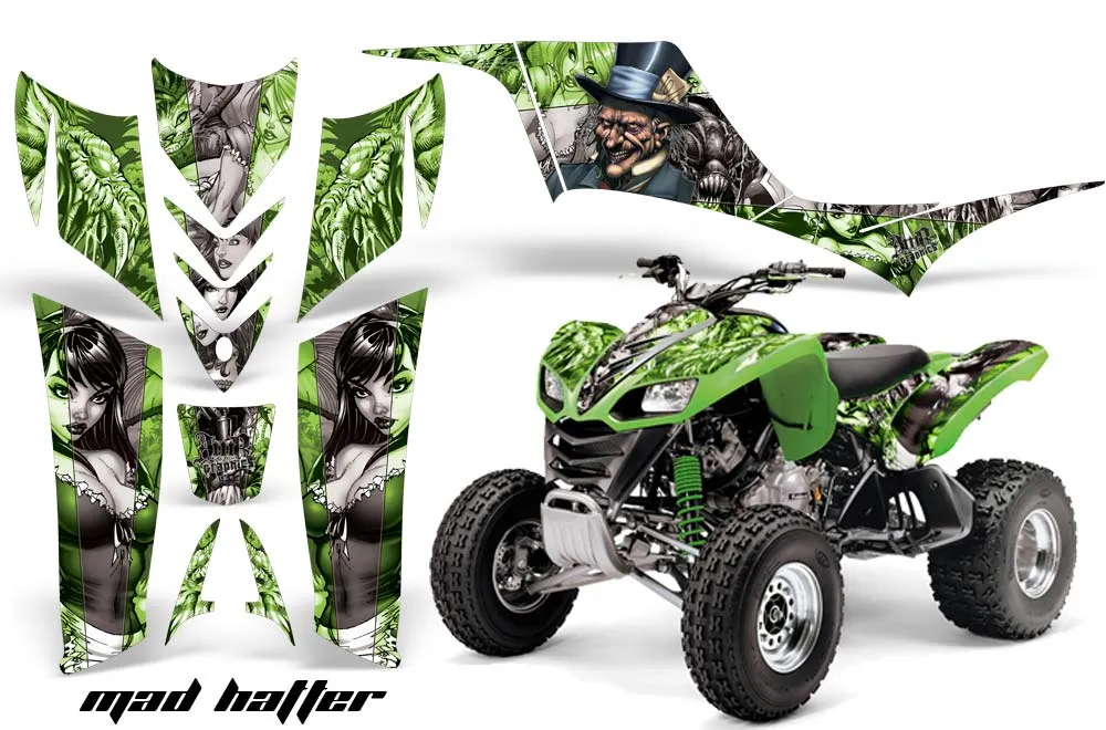 Kawasaki KFX 700 ATV Graphic Kit - 2004-2009 Mad Hatter Silver