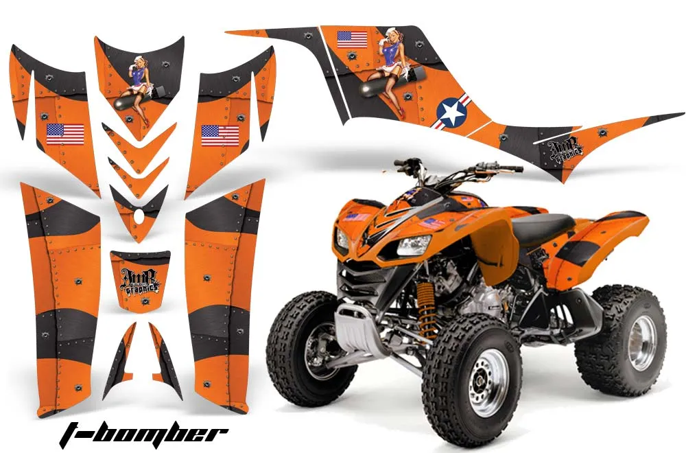 Kawasaki KFX 700 ATV Graphic Kit - 2004-2009 T Bomber Orange