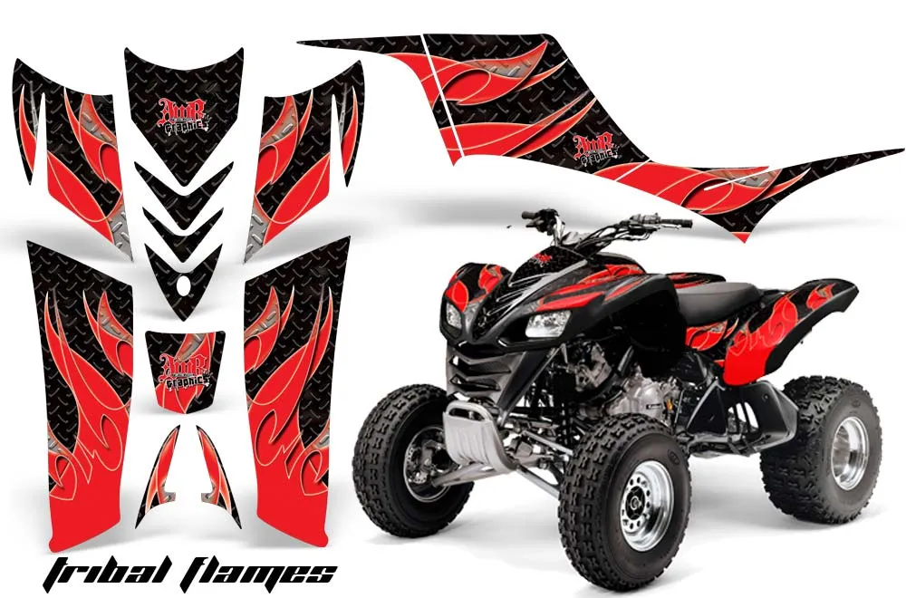 Kawasaki KFX 700 ATV Graphic Kit - 2004-2009 Tribal Flames Red