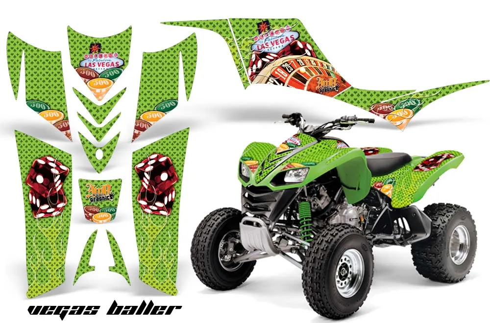 Kawasaki KFX 700 ATV Graphic Kit - 2004-2009 Vegas Baller Green