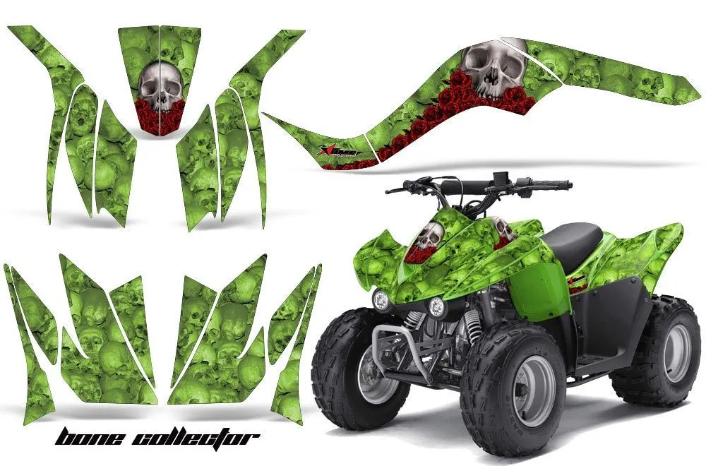 Kawasaki KFX 50 / 90 ATV Graphic Kit - 2007-2022 Bone Collector Green