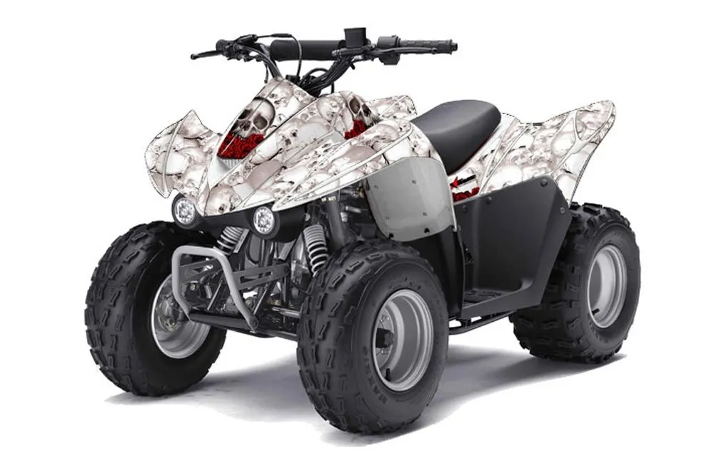 Kawasaki KFX 50 / 90 ATV Graphic Kit - 2007-2022 Bone Collector White