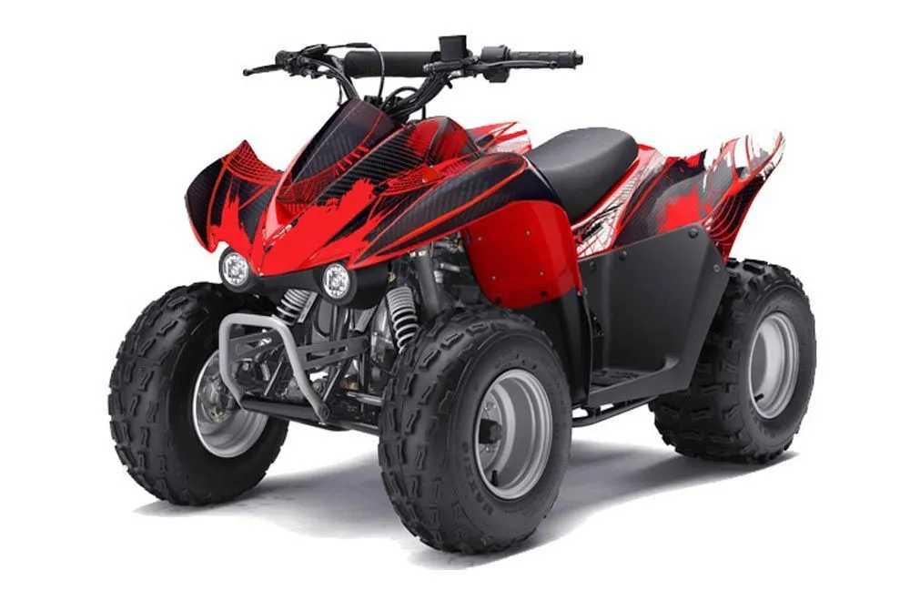 Kawasaki KFX 50 / 90 ATV Graphic Kit - 2007-2022 Carbon X Red