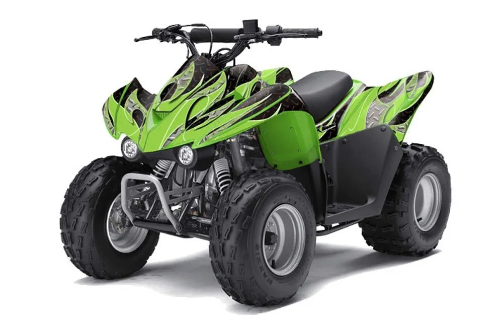 Kawasaki KFX 50 / 90 ATV Graphic Kit - 2007-2022 Tribal Flames Green