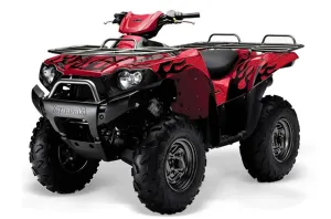 Kawasaki Brute Force 650i 4x4 ATV Graphic Kit - 2004-2012 Diamond Flames Black