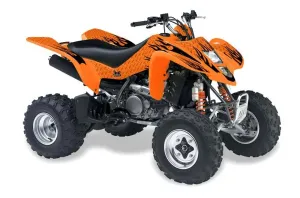 Kawasaki KFX 400 ATV Graphic Kit - 2003-2008 Diamon Flames Orange