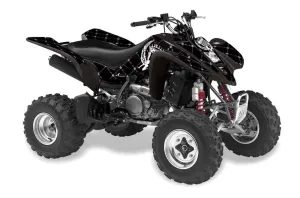Kawasaki KFX 400 ATV Graphic Kit - 2003-2008 Silver Star - Reloaded Black