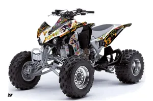Kawasaki KFX 450 ATV Graphic Kit - 2008-2015 Ed Hardy - Love Kills White